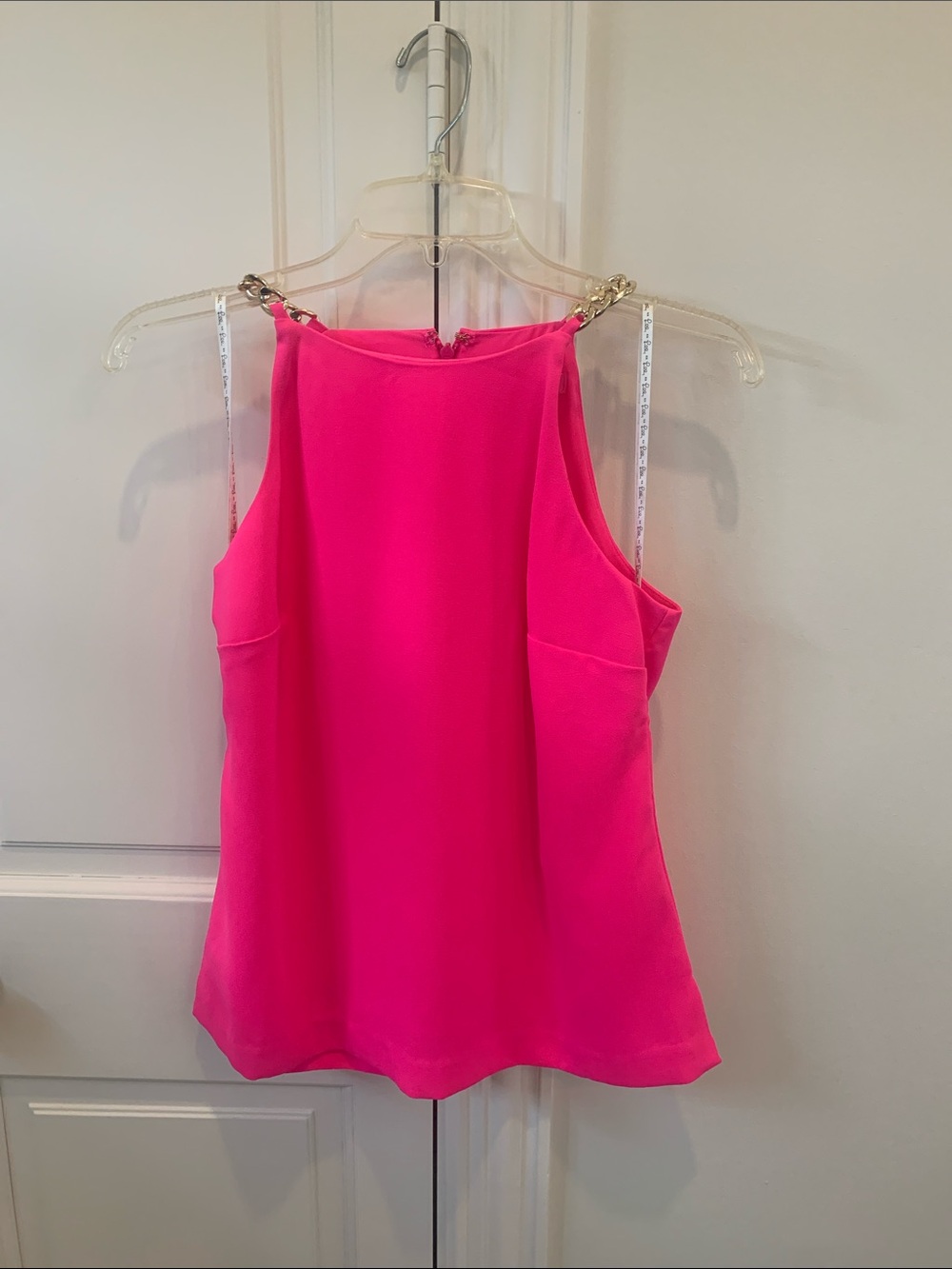 Lilly Pulitzer Bright Pink Chain-Shoulder Top Size 0